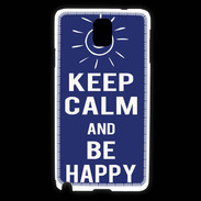 Coque Samsung Galaxy Note 3 Keep Calm Be Happy Bleu