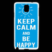 Coque Samsung Galaxy Note 3 Keep Calm Be Happy Cyan