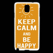 Coque Samsung Galaxy Note 3 Keep Calm Be Happy Orange