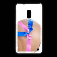 Coque Nokia Lumia 620 Femme enceinte avec ruban bleu et rose