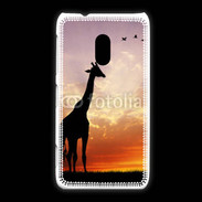 Coque Nokia Lumia 620 Girafe au couché de soleil