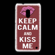 Coque Nokia Lumia 620 Keep Calm Kiss me Brique