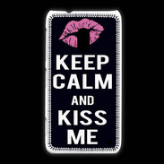 Coque Nokia Lumia 620 Keep Calm Kiss me Noir