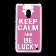 Coque Nokia Lumia 620 Keep Calm Be Lucky Rose
