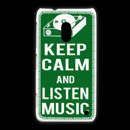 Coque Nokia Lumia 620 Keep Calm Listen music Vert