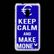 Coque Nokia Lumia 620 Keep Calm Make money Bleu