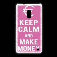 Coque Nokia Lumia 620 Keep Calm Make money Rose