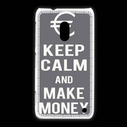 Coque Nokia Lumia 620 Keep Calm Make money Gris