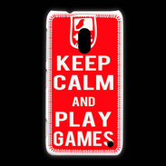 Coque Nokia Lumia 620 Keep Calm Play games Rouge