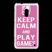 Coque Nokia Lumia 620 Keep Calm Play games Rose