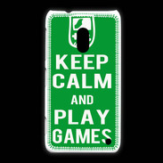 Coque Nokia Lumia 620 Keep Calm Play games Vert