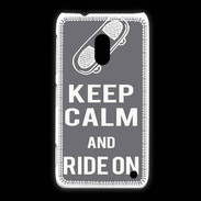 Coque Nokia Lumia 620 Keep Calm Ride on Gris