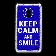 Coque Nokia Lumia 620 Keep Calm Smile Bleu