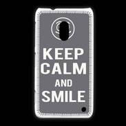 Coque Nokia Lumia 620 Keep Calm Smile Gris
