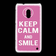 Coque Nokia Lumia 620 Keep Calm Smile Rose