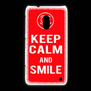 Coque Nokia Lumia 620 Keep Calm Smile Rouge
