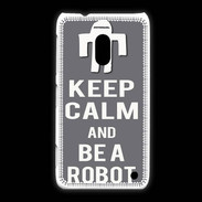 Coque Nokia Lumia 620 Keep Calm Be a Robot Gris