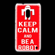 Coque Nokia Lumia 620 Keep Calm Be a Robot Rouge