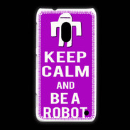 Coque Nokia Lumia 620 Keep Calm Be a Robot Violet