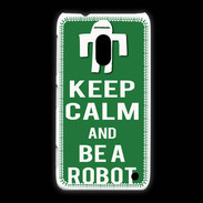 Coque Nokia Lumia 620 Keep Calm Be a Robot Vert