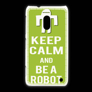 Coque Nokia Lumia 620 Keep Calm Be a Robot Vert pomme