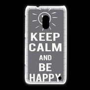 Coque Nokia Lumia 620 Keep Calm Be Happy Gris
