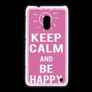 Coque Nokia Lumia 620 Keep Calm Be Happy Rose