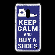 Coque Nokia Lumia 620 Keep Calm Buy Shoes Bleu