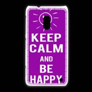 Coque Nokia Lumia 620 Keep Calm Be Happy Violet