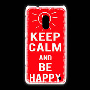 Coque Nokia Lumia 620 Keep Calm Be Happy Rouge