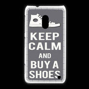 Coque Nokia Lumia 620 Keep Calm Buy Shoes Gris
