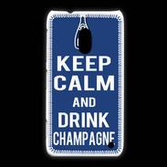 Coque Nokia Lumia 620 Keep Calm Drink Champagne Bleu