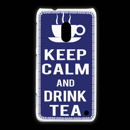 Coque Nokia Lumia 620 Keep Calm Drink Tea Bleu
