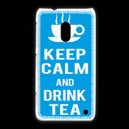 Coque Nokia Lumia 620 Keep Calm Drink Tea Cyan