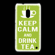 Coque Nokia Lumia 620 Keep Calm Drink Tea Vert pomme