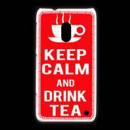 Coque Nokia Lumia 620 Keep Calm Drink Tea Rouge