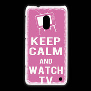 Coque Nokia Lumia 620 Keep Calm Watch TV Rose