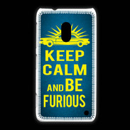 Coque Nokia Lumia 620 Keep Calm and Be Furious Bleu