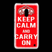 Coque Nokia Lumia 620 Keep Calm and Carry on Rouge