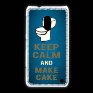 Coque Nokia Lumia 620 Keep Calm and Make cake Bleu