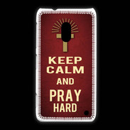 Coque Nokia Lumia 620 Keep Calm and Pray Christian Rouge