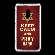Coque Nokia Lumia 620 Keep Calm and Pray jewish Rouge