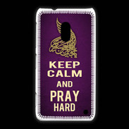 Coque Nokia Lumia 620 Keep Calm and Pray Muslim Violet