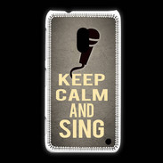 Coque Nokia Lumia 620 Keep Calm and Sing Gris