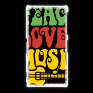 Coque Sony Xpéria Z1 Peace Love Music