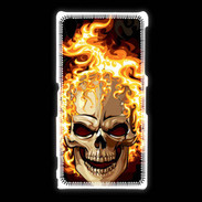 Coque Sony Xpéria Z1 Tête de mort en flamme 5