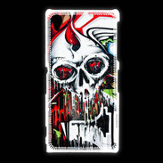 Coque Sony Xpéria Z1 Tête de mort Graffiti couleur