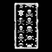 Coque Sony Xpéria Z1 Crâne en folie sur fond noir