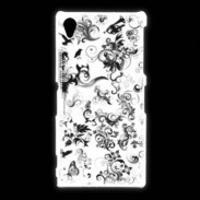 Coque Sony Xpéria Z1 Design Fleur Tribal