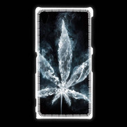 Coque Sony Xpéria Z1 Feuille de cannabis en fumée